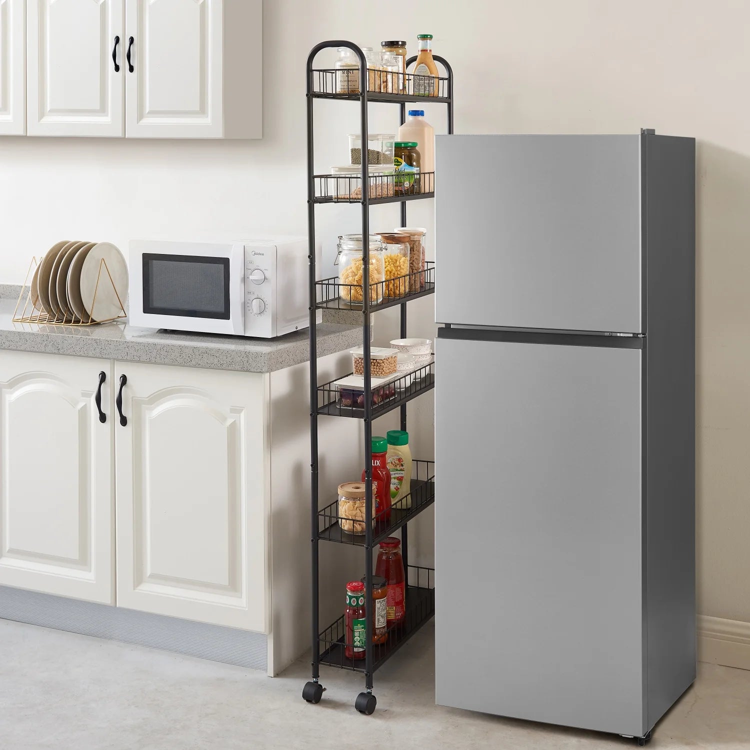 Holaki 6-Tier Slim Rolling Storage Cart with Wheels, Metal Wire Shelving Rack I4076