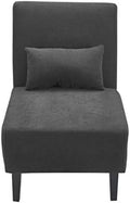 HOOMZNB Palisades Slipper Accent Chair Modern Armless Design  Ideal for Smaller Spaces  Cushioned Seat and Back  Light Gray