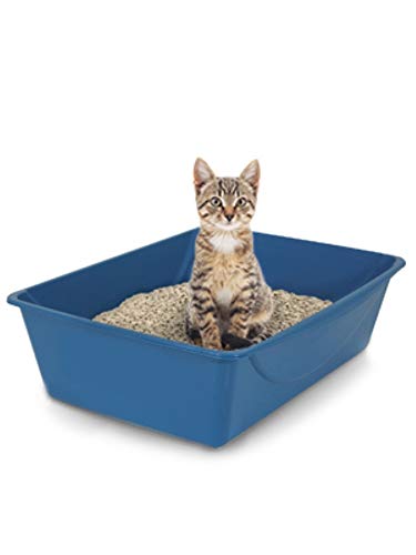 Petmate Cat Litter Box Open Top for Large Cats Blue C287704