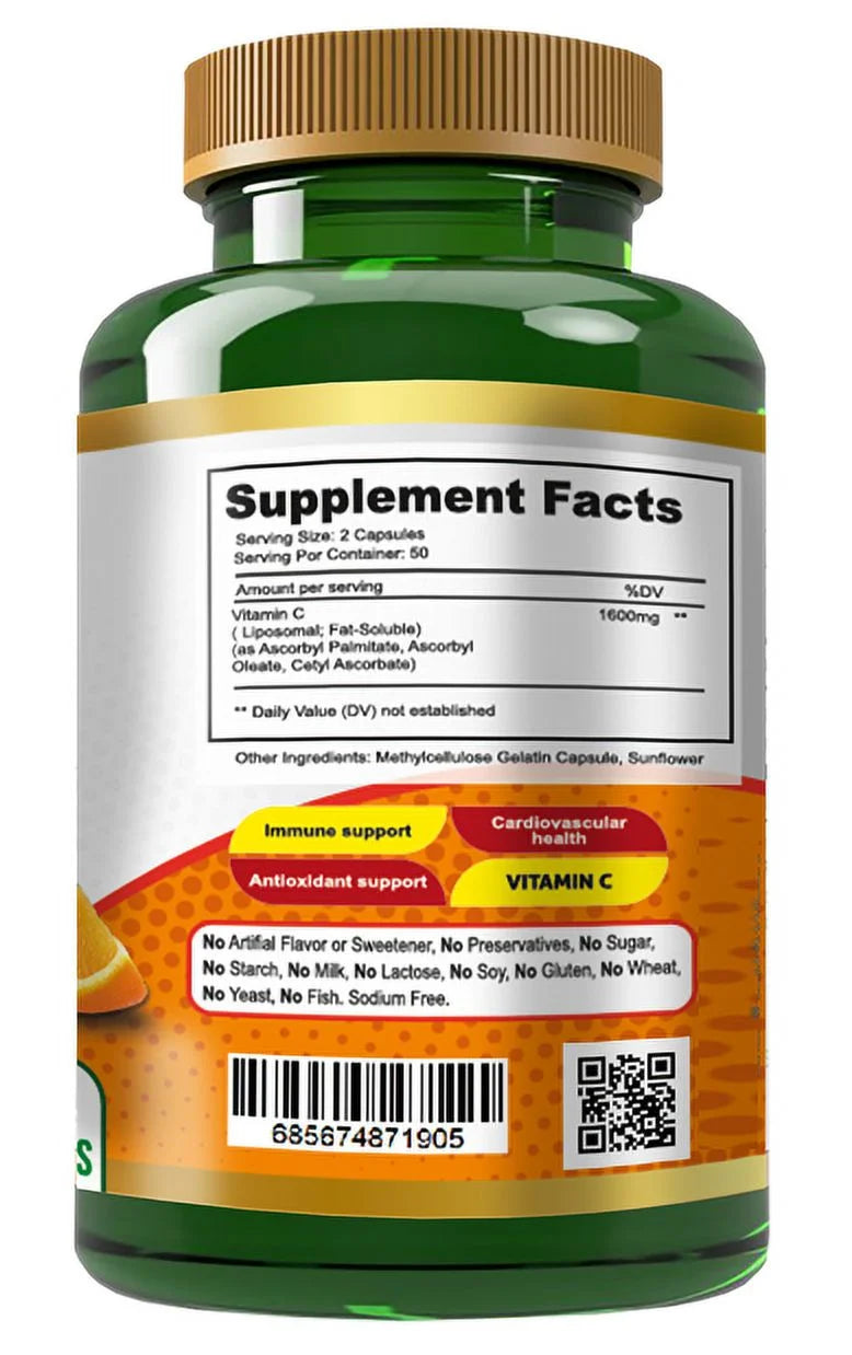 Liposomal Vitamin C 1600mg - 100 Capsules I382968