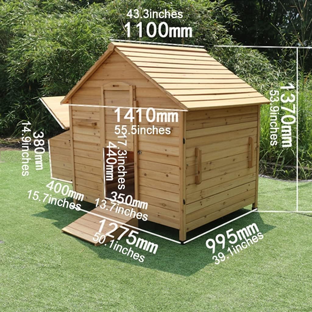 Deluxe Wooden Chicken Coop Indoor Outdoor Rabbit Hutch Bunny Cage Y44570