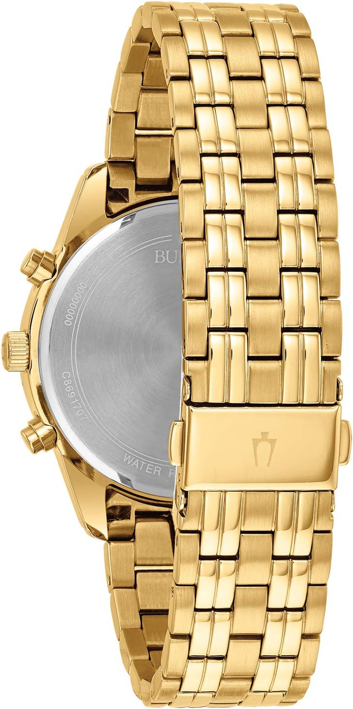 Bulova Men's Classic Gold Tone Stainless Steel Chronograph Watch P9317