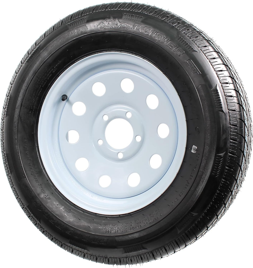 eCustomRim Radial Trailer Tire on Rim ST205/75R15 5 Lug White Modular P530