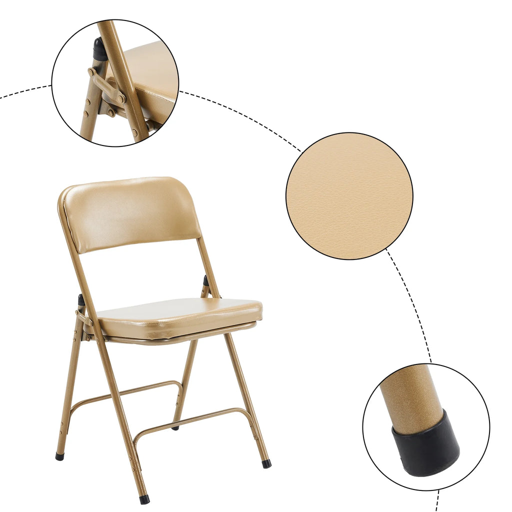 2 Pack Metal Folding Chairs with Padded Seat and Back G6064