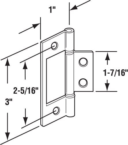 Prime-Line N 6656 Bi-Fold Door Hinges, Non-Mortise, Brass Plated (2 Pack) B435643