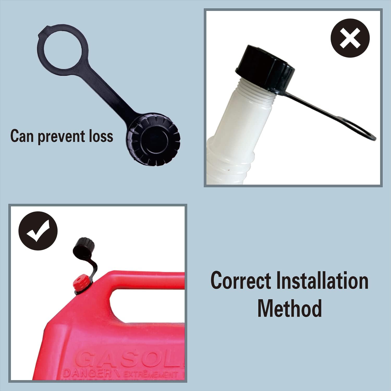 Replacement Gas Can Spouts with Flexible Pour Nozzle and Vent Cap Y12546