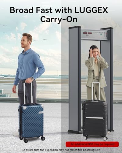 LUGGEX 3 Piece Luggage Set with Spinner Wheels - Expandable Hard Suitcases - TSA Approved (Black, 20/24/28) F588