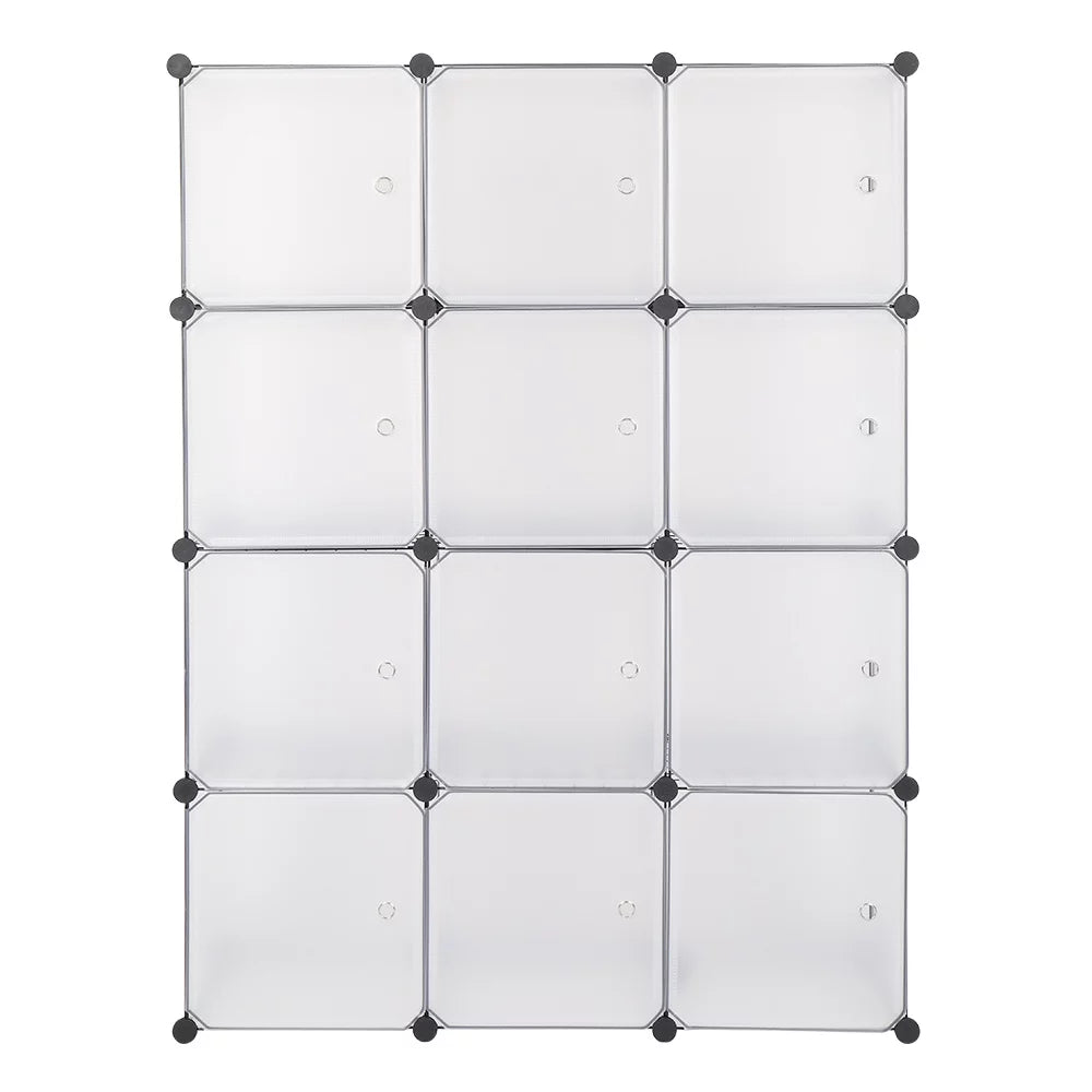 12-Cube Bookshelf Closet Organizer Storage Shelves, White E119