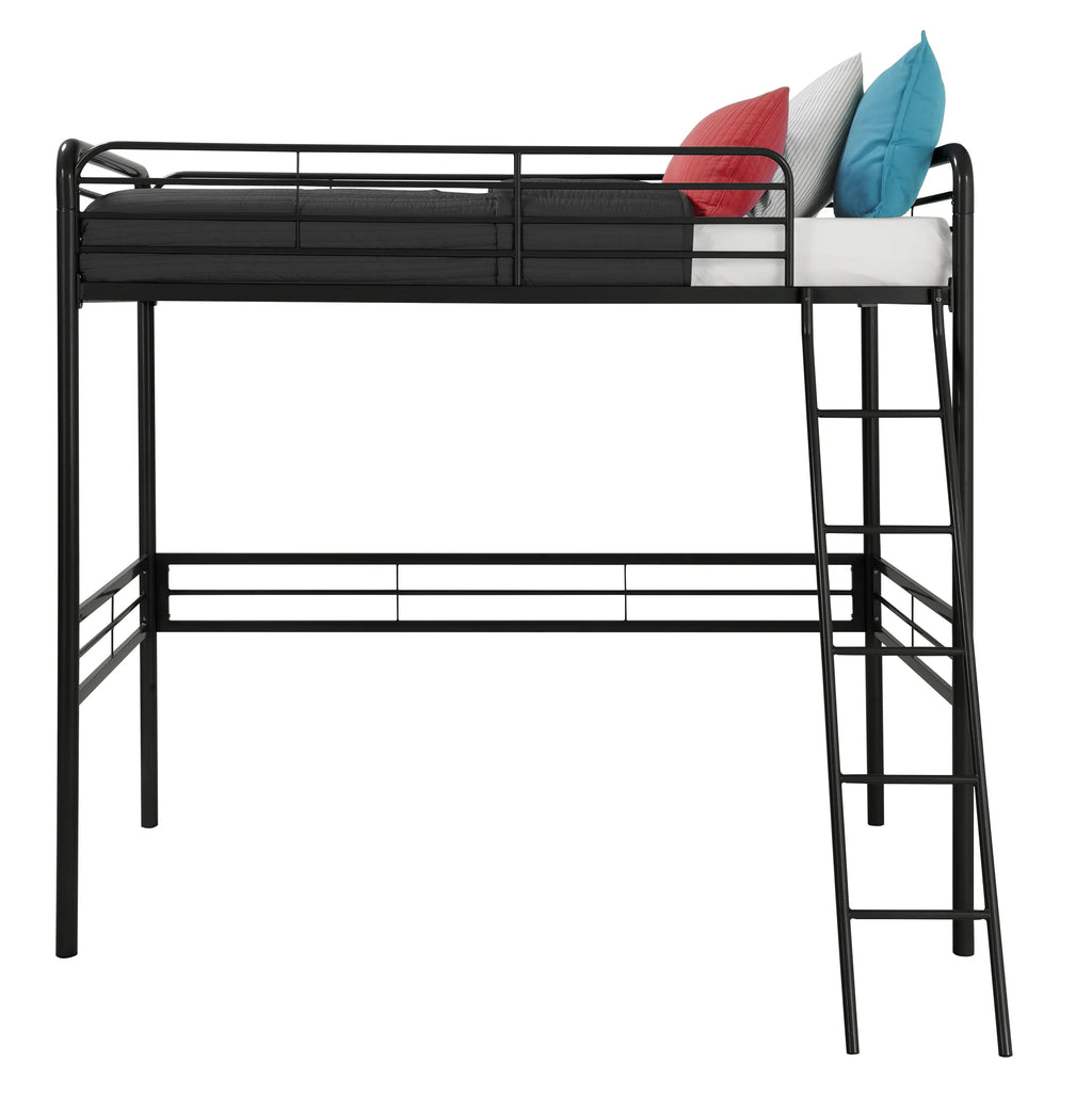 DHP Tommy Twin Metal Loft Bed, Black A7264