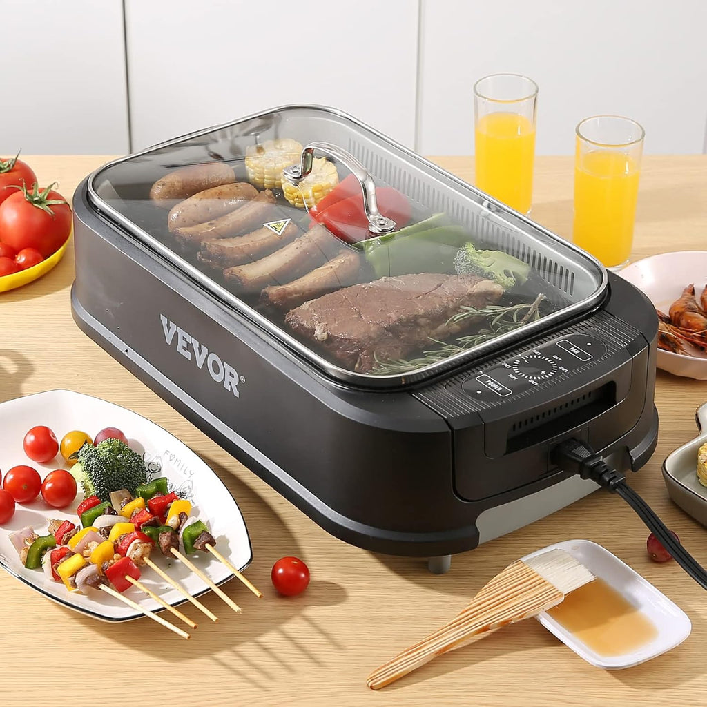 VEVOR Smokeless Indoor Grill, 1500W Electric BBQ with Non-Stick Surface Z788486