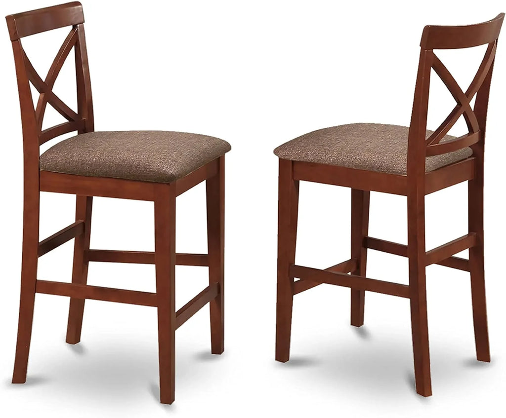 Square Kitchen Table and 2 Linen Dining Chairs, 3 Piece Set W9053
