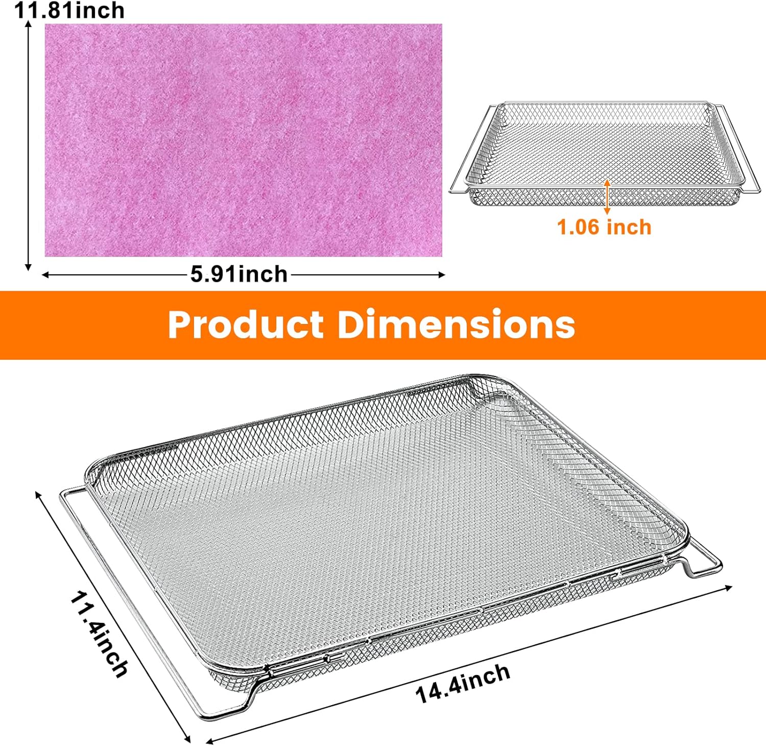 Replacement Air Fry Basket for Ninja Foodi DT251, Stainless Steel E652500