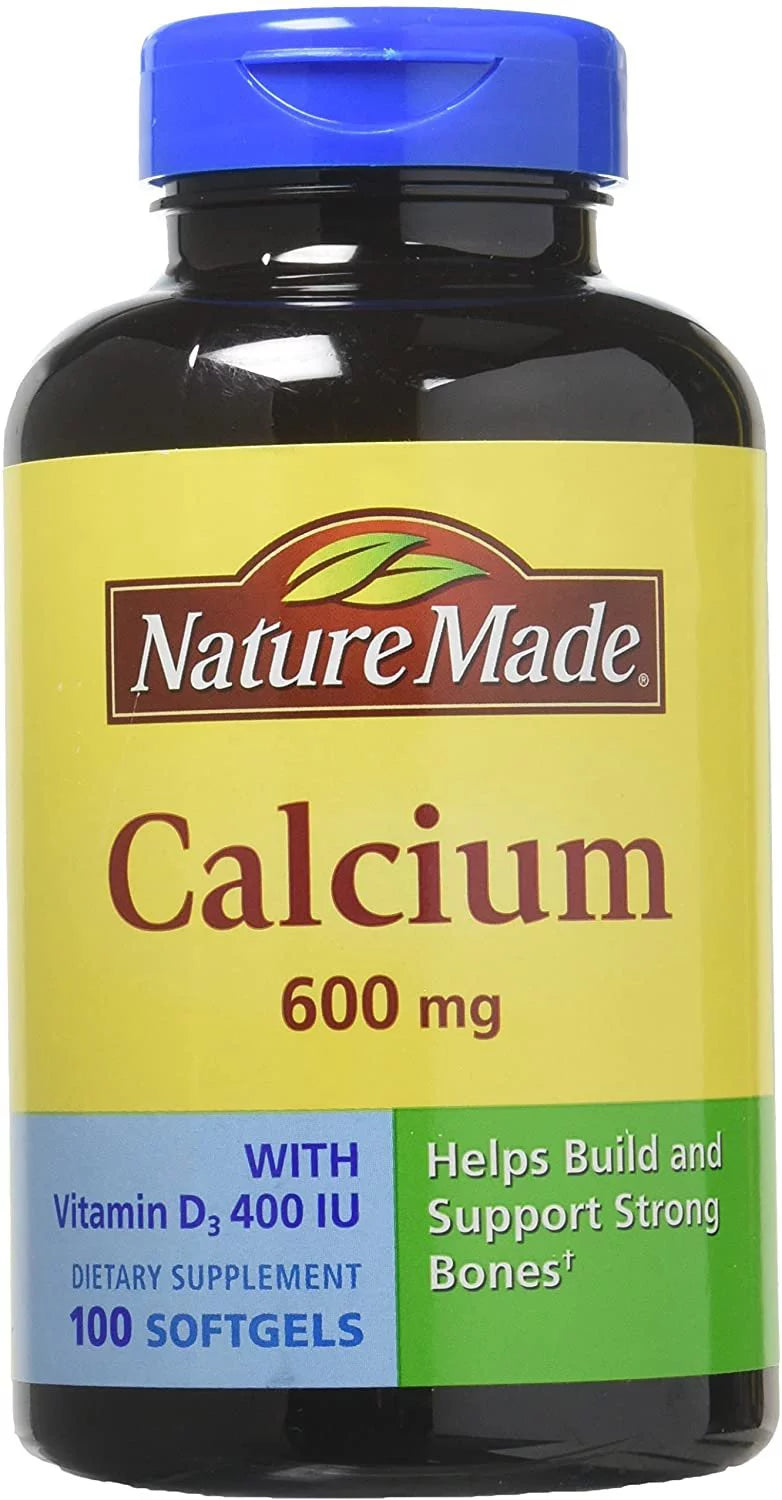 Nature Made Calcium 600 mg with Vitamin D Liquid Softgels, 100 Count (Pack of 4) F880910