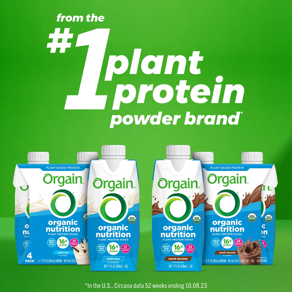 Orgain Organic Vegan Protein Shake, Vanilla Bean, 11oz, 12ct M15442