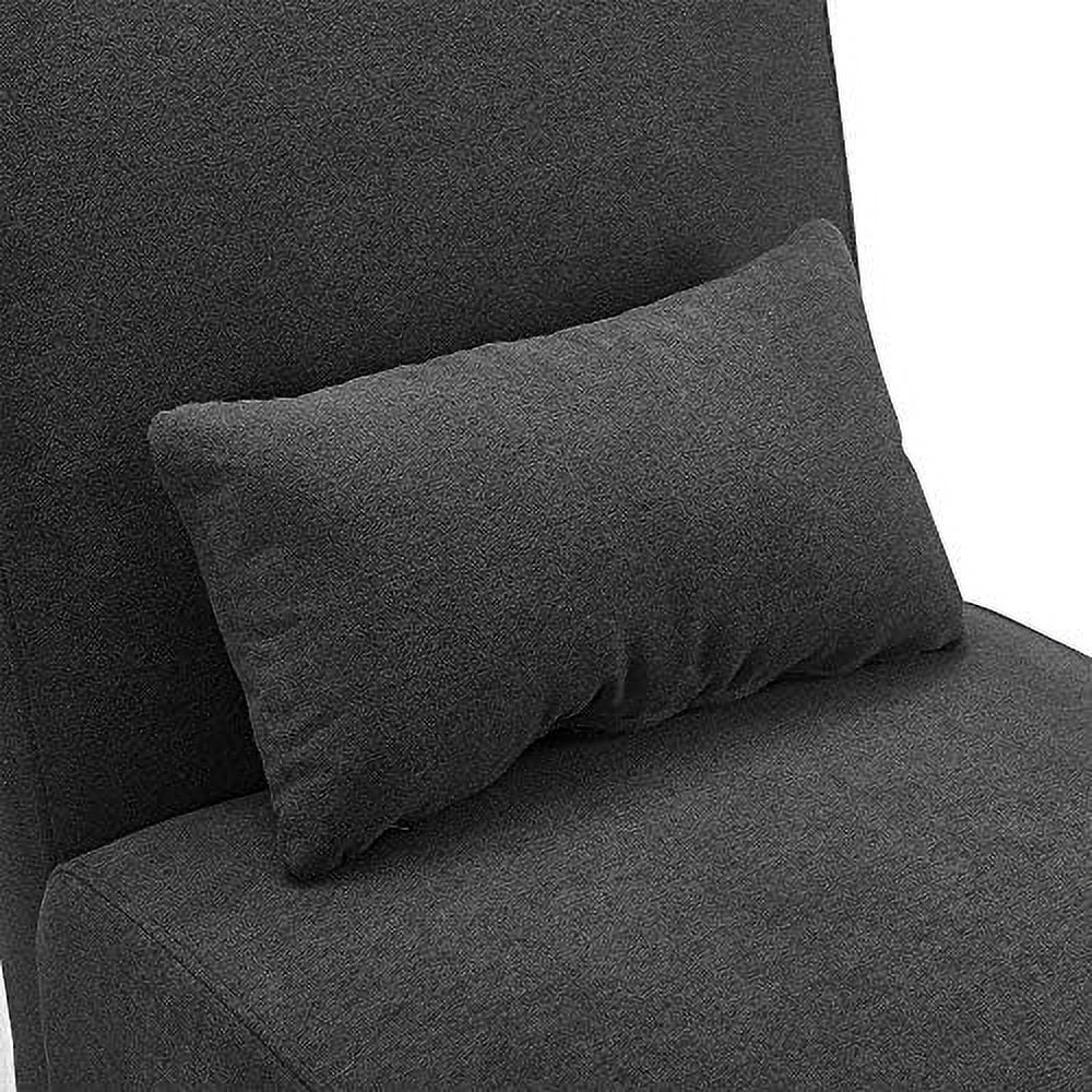HOOMZNB Palisades Slipper Accent Chair Modern Armless Light Gray Y4292