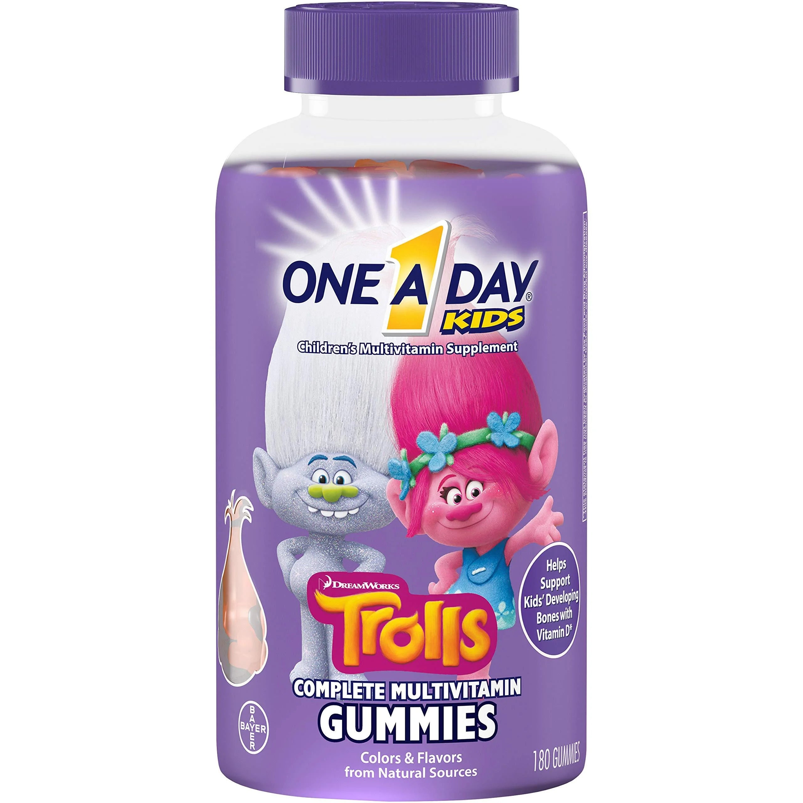 One A Day Kids Trolls Multivitamin Gummy, 180 Count H98548
