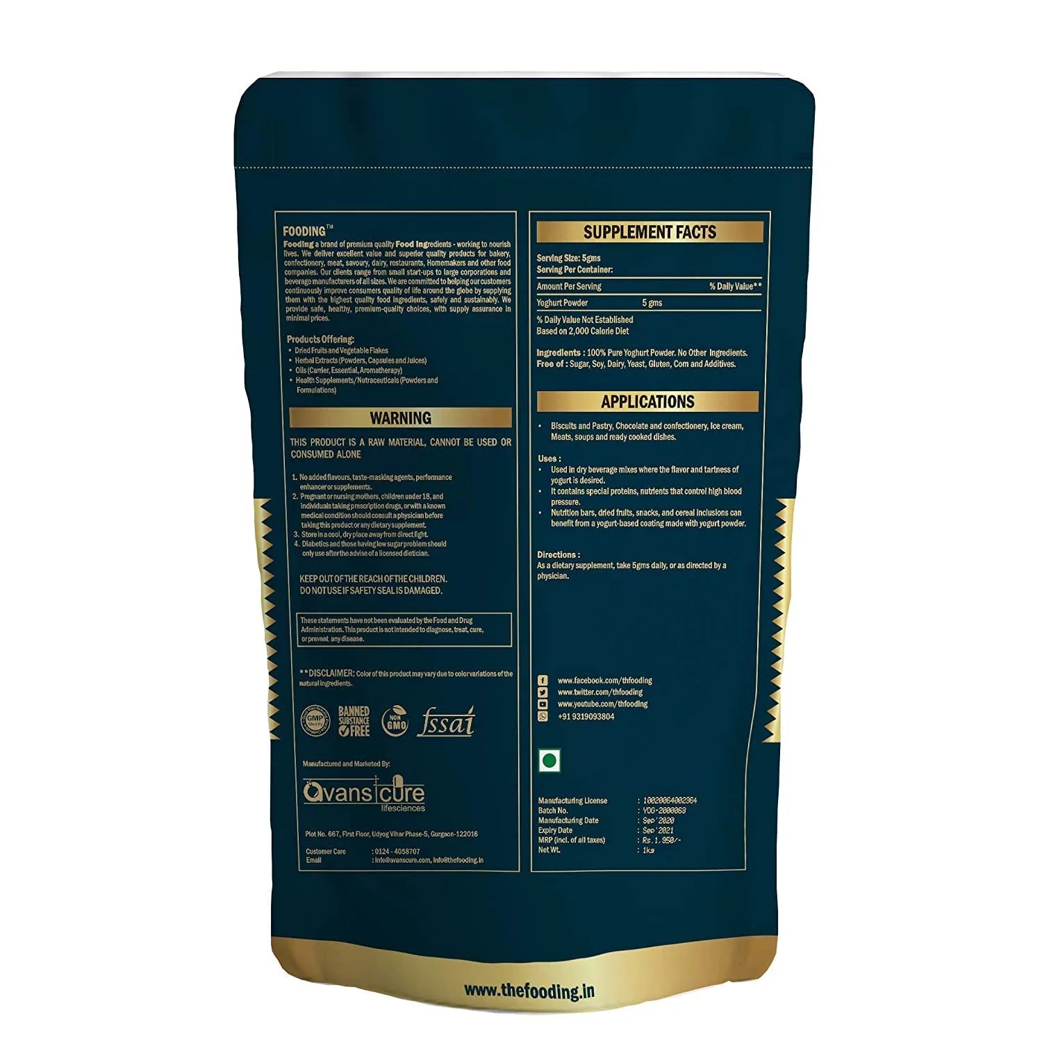Fooding Yogurt Powder 250Gm S221505