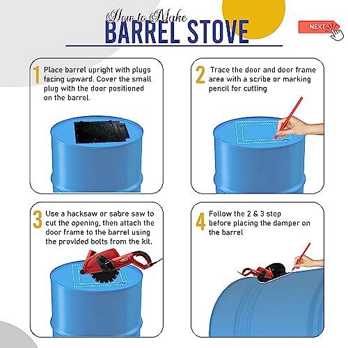 Double Barrel Stove Adapter Kit for 30-55 Gallon Drums K558