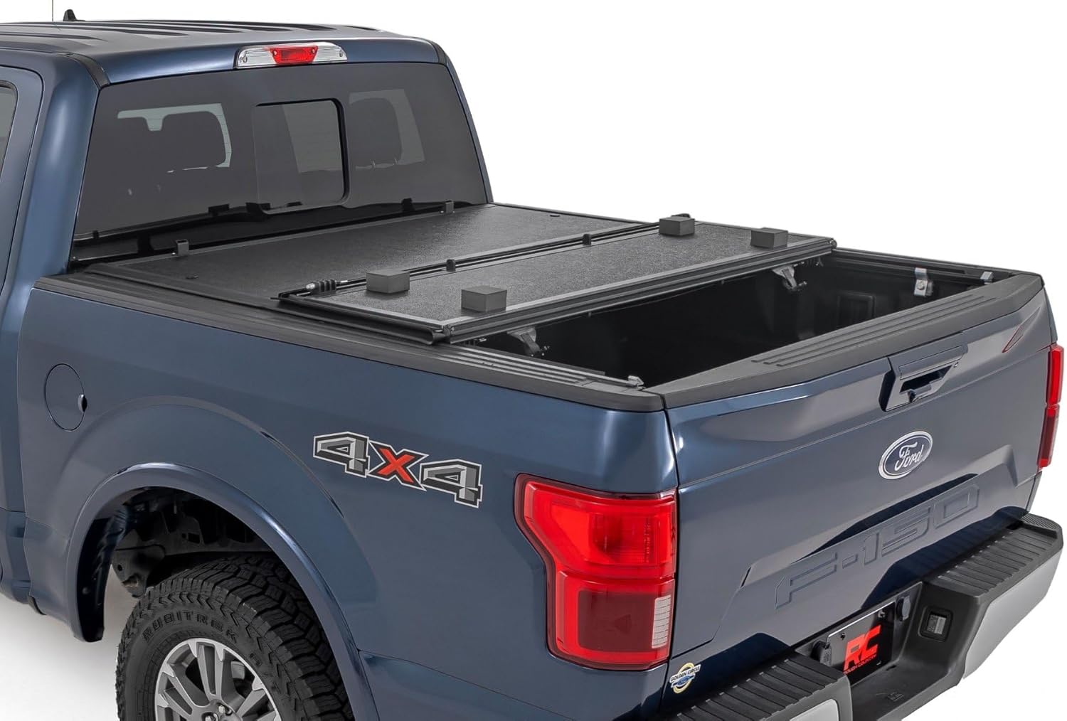 Rough Country Hard Low Profile Tri-Fold Truck Bed Tonneau Cover for Ford F-150 (2015-2020) - Fits 5'7" (67.1") Bed