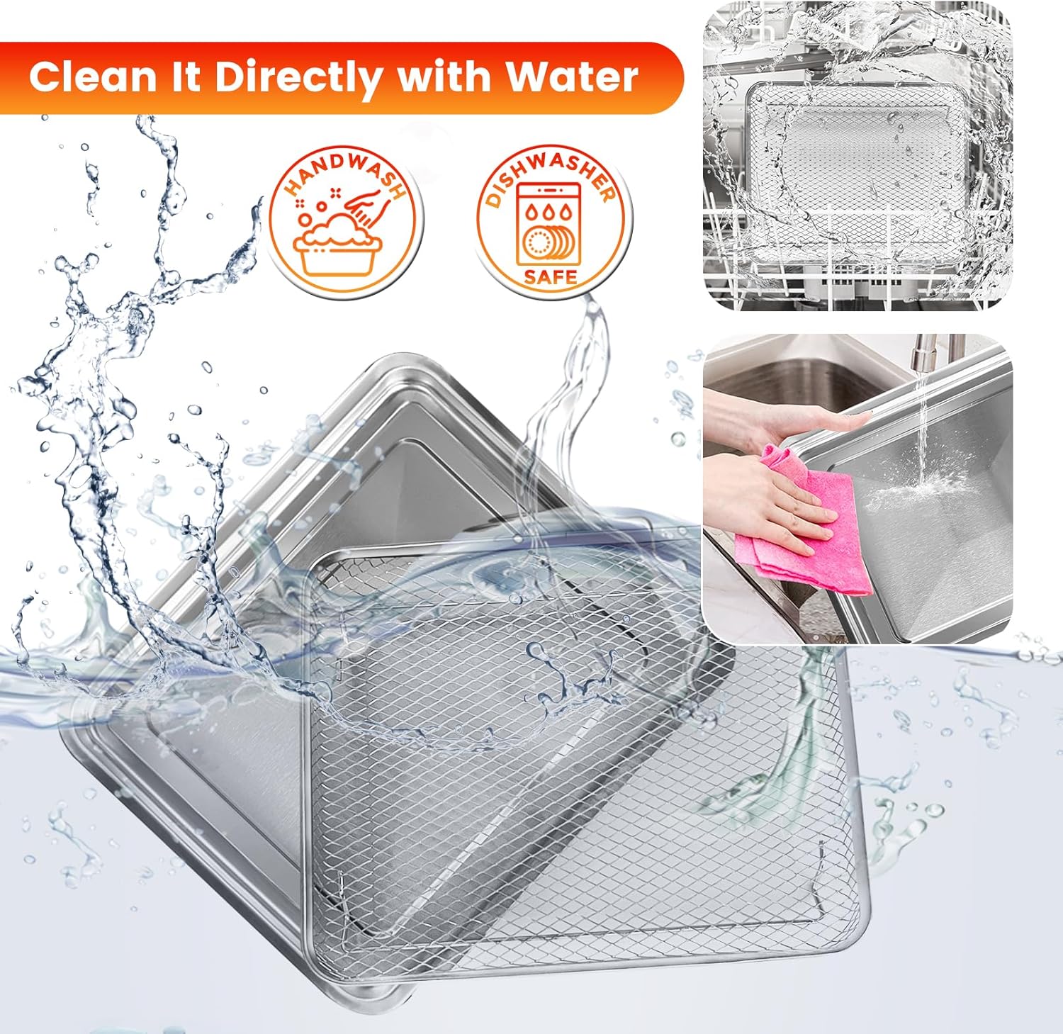 Cuisinart TOA-28 AFR-25 Air Fryer Tray Replacement, 10.7 x 9.8" Non-stick Mesh Basket F318