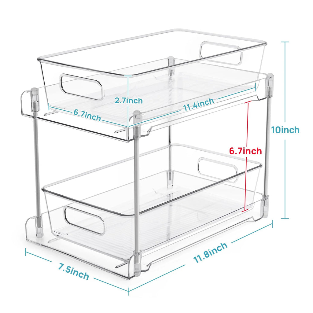 Vtopmart 4-Pack Under Sink Organizer, 2 Tier Pull-Out Storage I852