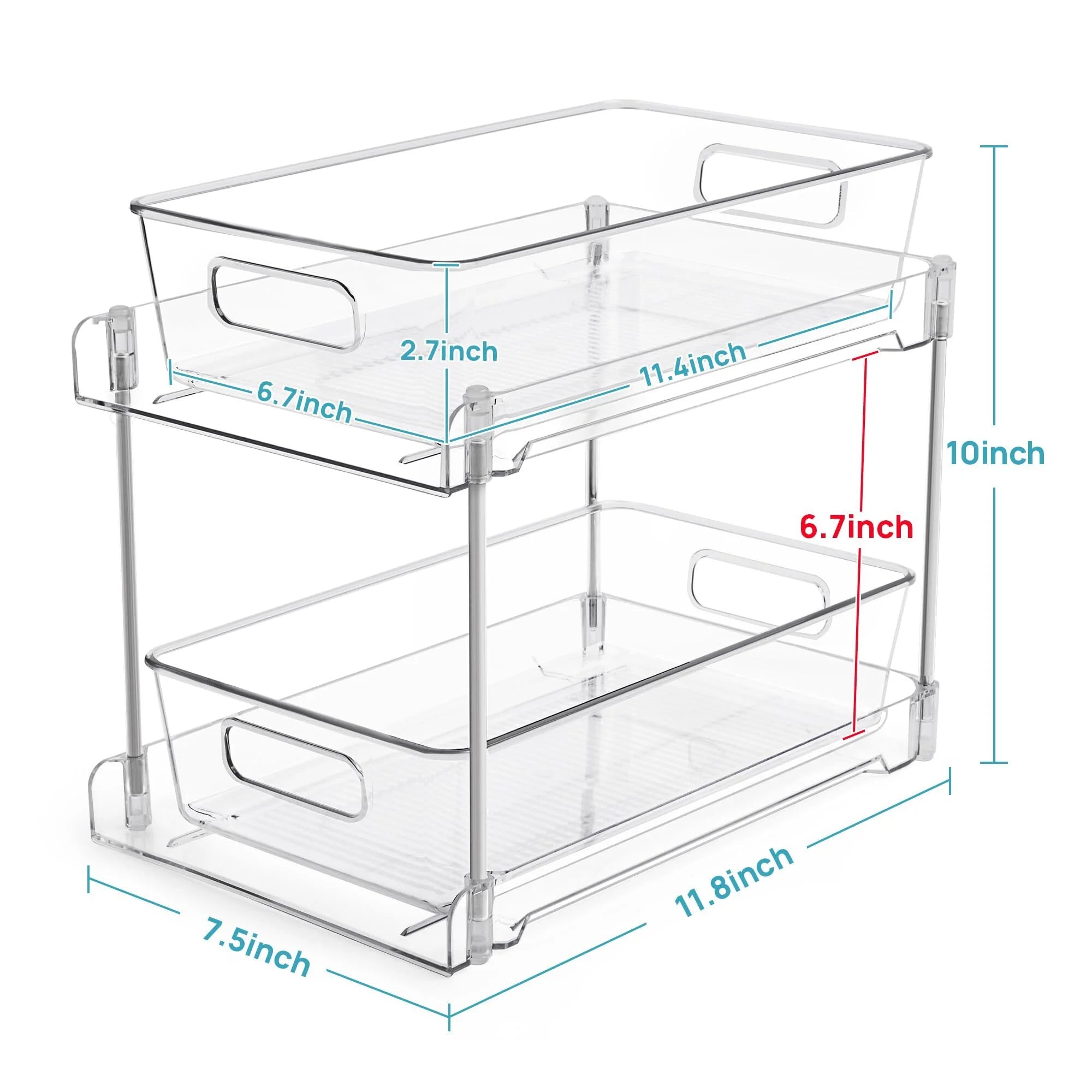 Vtopmart 4-Pack Under Sink Organizer, 2 Tier Pull-Out Storage I852