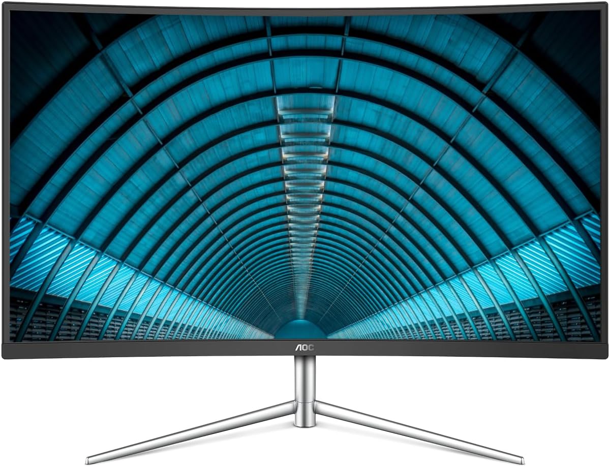 AOC C32V1Q 31.5" Full HD Curved Monitor, 75Hz, Frameless, Black Y567