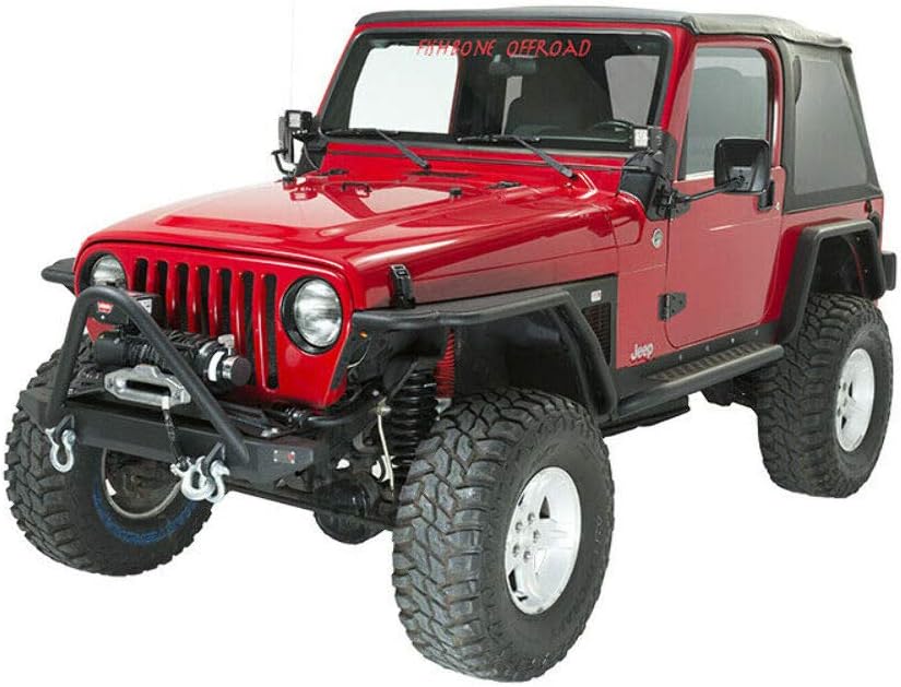 Fishbone Offroad Jeep TJ Front Bumper with Stinger 97-06 Wrangler Steel Black M6179