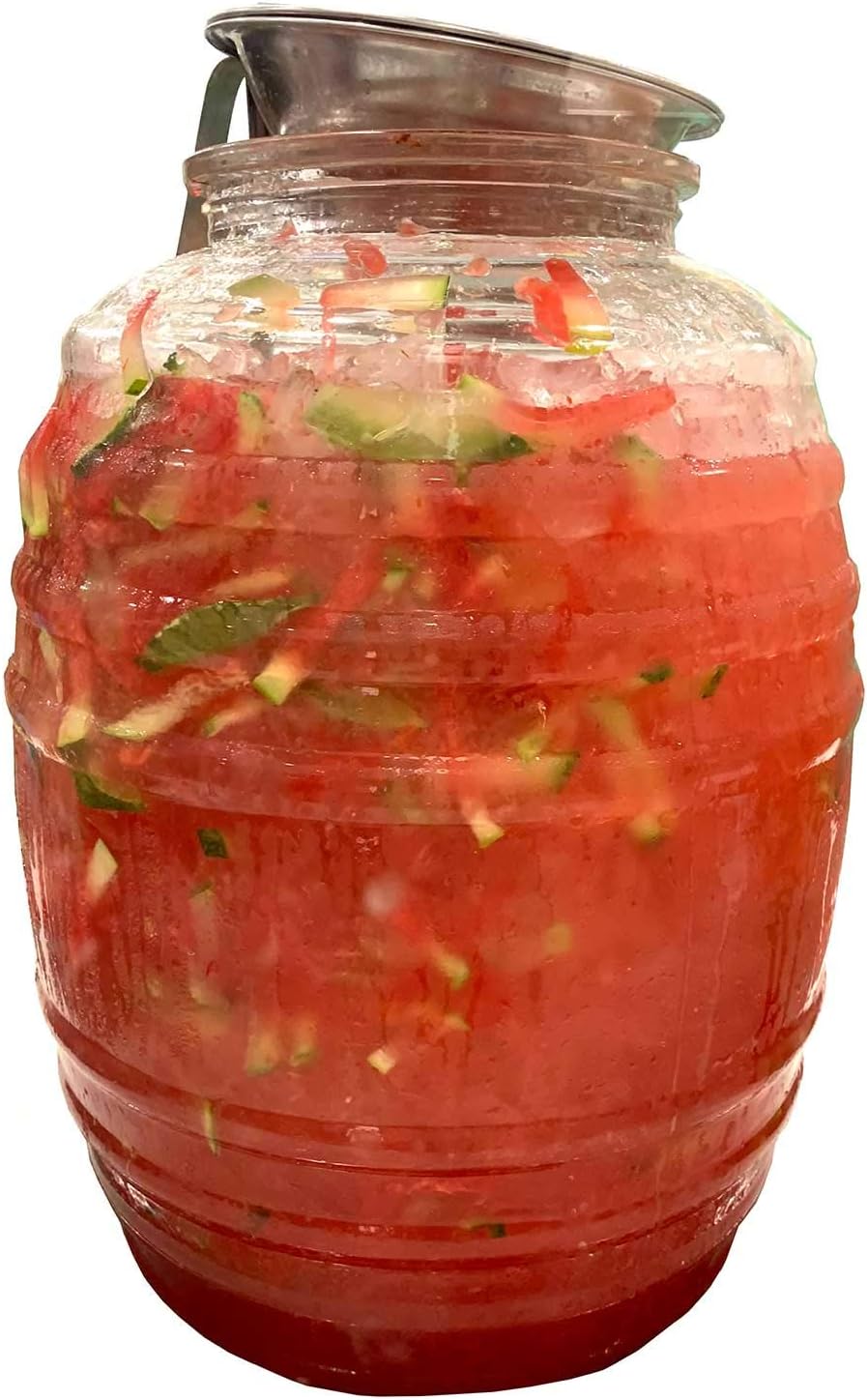 Vitrolero Aguas Frescas Water Jug with Lid & 16oz Ladle, 5-Gallon 20L, Clear, BPA Free J186
