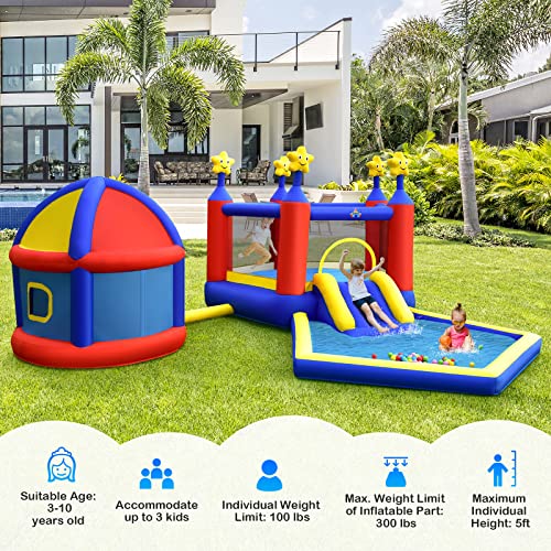 BOUNTECH Inflatable Bounce House for Kids 5-12 with Basketball Hoop and Ball Pit Q31685