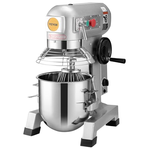 VEVOR Commercial Food Mixer 10Qt Stainless Steel Bowl, 450W 3 Speeds R82048