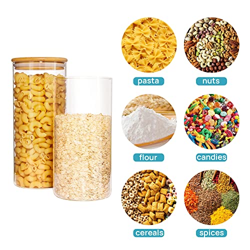 Vtopmart 3-Pack Glass Food Storage Jars with Bamboo Lids R3503