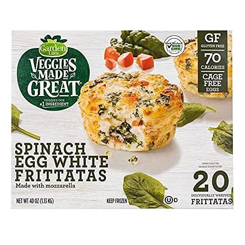 Garden Lites Veggies Made Great Spinach Egg White Frittatas, 40 Count, Gluten-Free Y1029