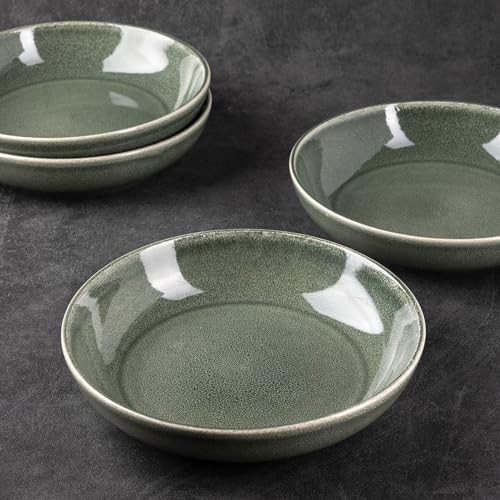 AmorArc 8.5" Ceramic Pasta Bowl Set of 6, Ocean Blue, Microwave Safe Y95074