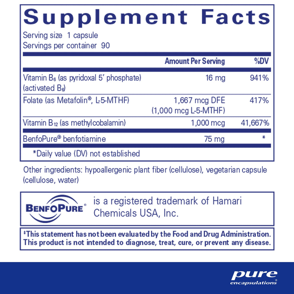 Pure Encapsulations MethylAssist, B Vitamin Supplement, 90 Capsules J34589