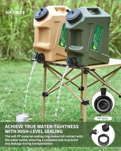 5 Gallon Water Jug & 2.6Gal Collapsible Water Bag Set, BPA Free, Leak-Proof for Camping Hiking U661008