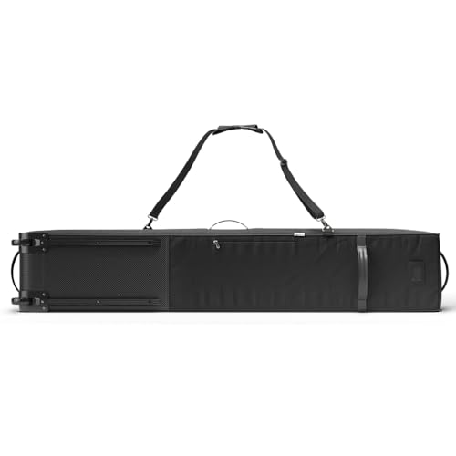 Athletico Rolling Double Ski Bag - Padded with Wheels for Air Travel B30325