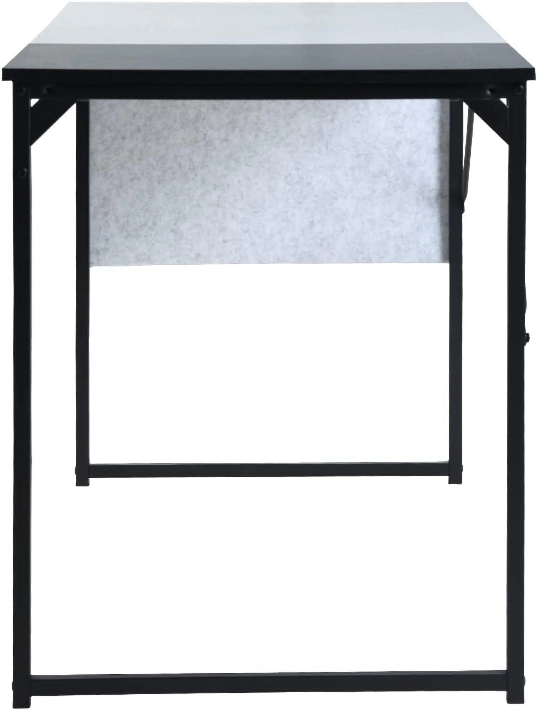 Highsound 47 inch Metal Frame Computer Desk with Storage Bag, Black & White E4531