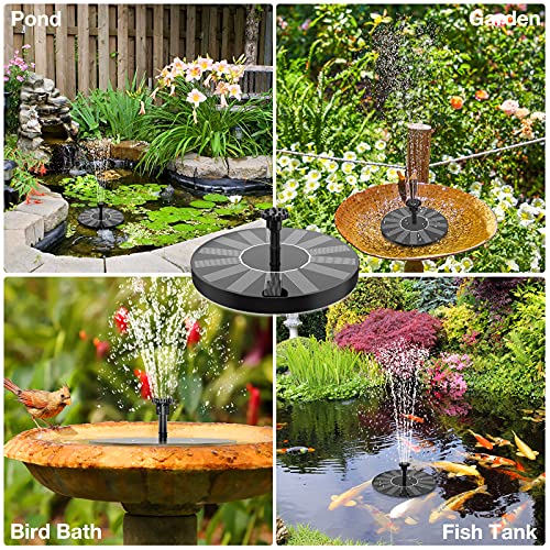 AISITIN Solar Bird Bath Fountain with 6 Nozzles and Brackets P6565