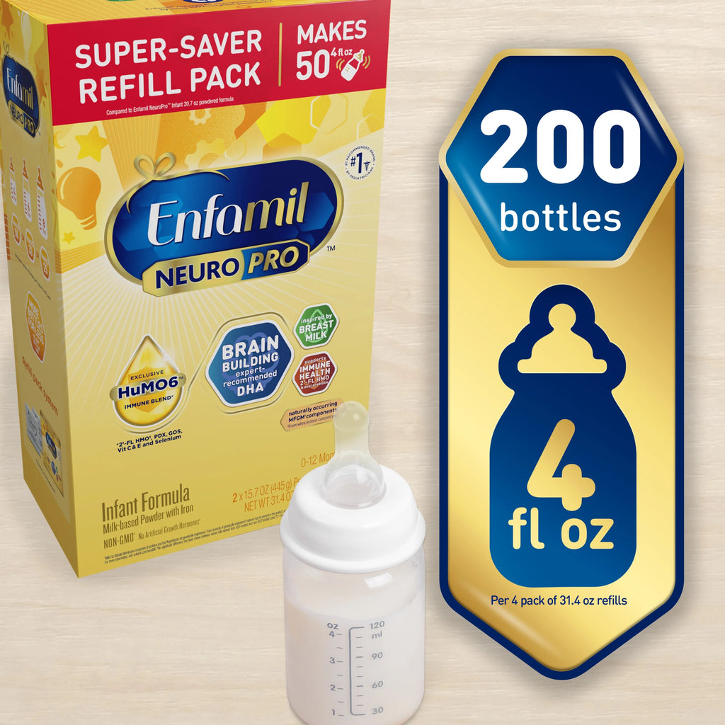 Enfamil NeuroPro Baby Formula, Milk-Based Infant Nutrition, Non-GMO, 125.6 oz X405461