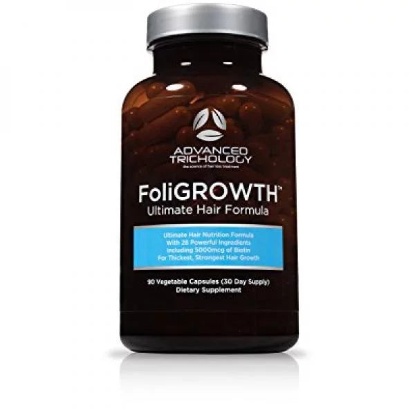 FoliGROWTH Hair Growth Vitamin - Gluten Free, Vegan Formula - with High Potency Biotin, Stop Hair Loss - Get Thickest Strongest Hair Growth Guaranteed