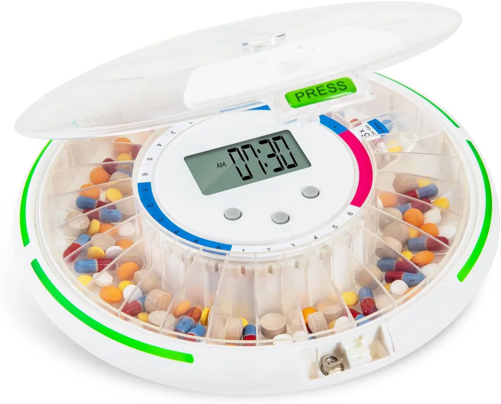 Livefine Automatic Pill Dispenser with 28-Day Electronic Medication Organizer