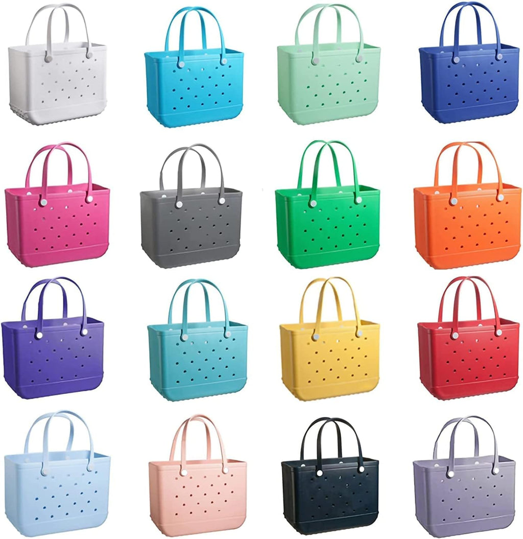 Waterproof EVA Rubber Beach Bag Tote for Travel Gym Outdoor (Lake Green, Medium) X864