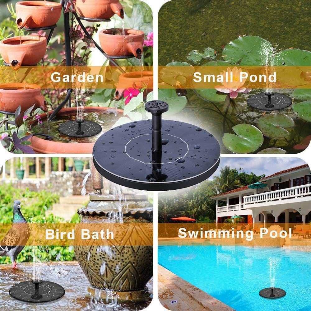 Solar Fountain Water Pump for Bird Bath, 1.5W Free Standing Panel Kit L300