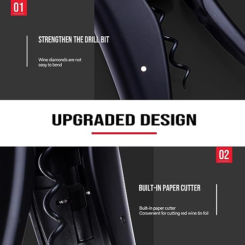 Vertical Lever Corkscrew with Non-Stick Worm and Foil Cutter V28961