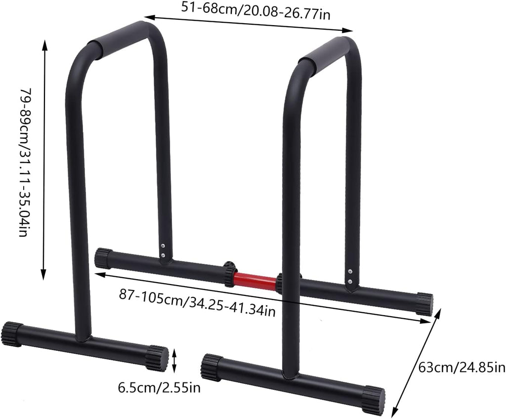 Heavy Duty Dip Stand Adjustable Fitness Parallel Bars for Tricep Dips, 440 LBS Y815