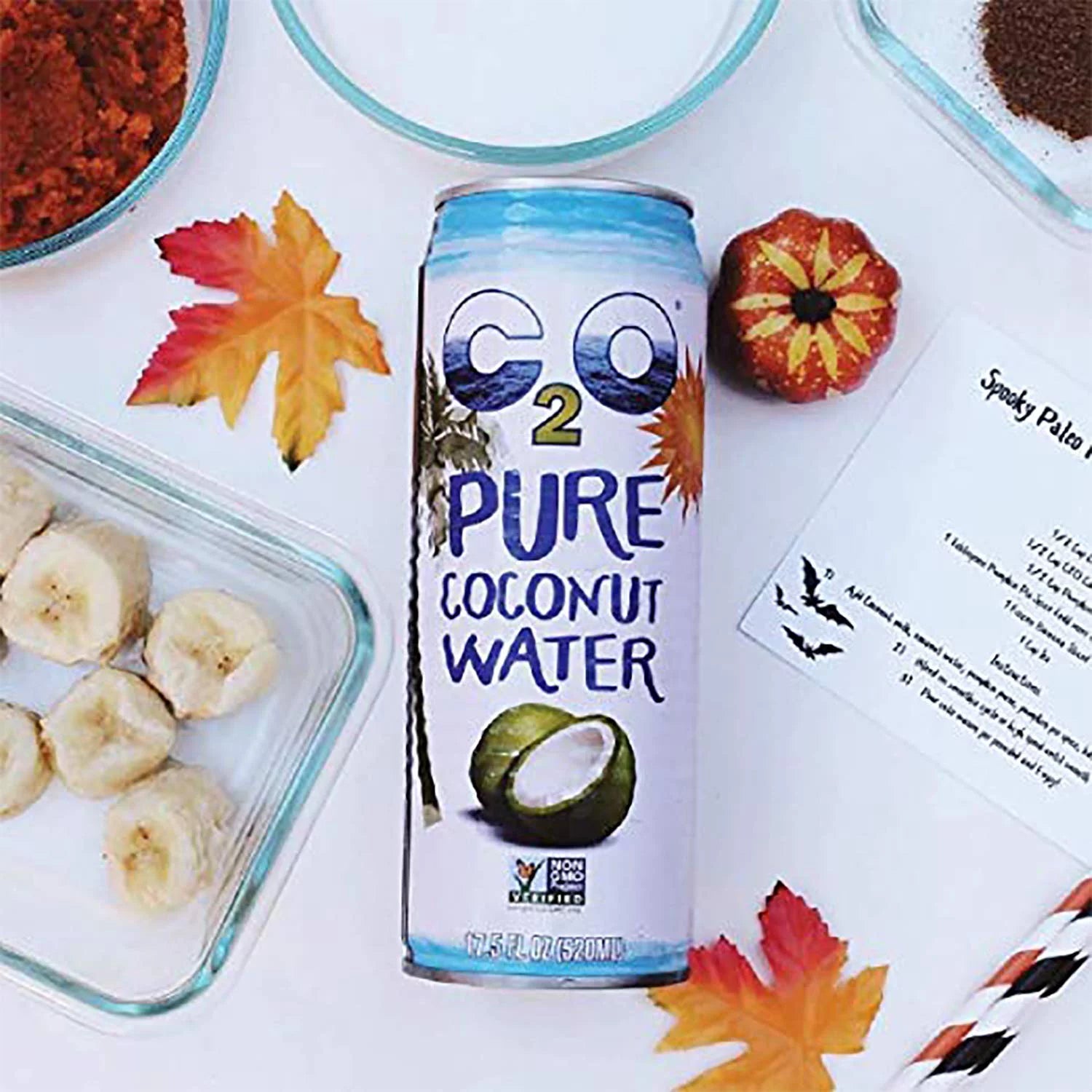C2O Pure Coconut Water, No Added Sugar, 17.5 FL OZ (Pack of 12) D829