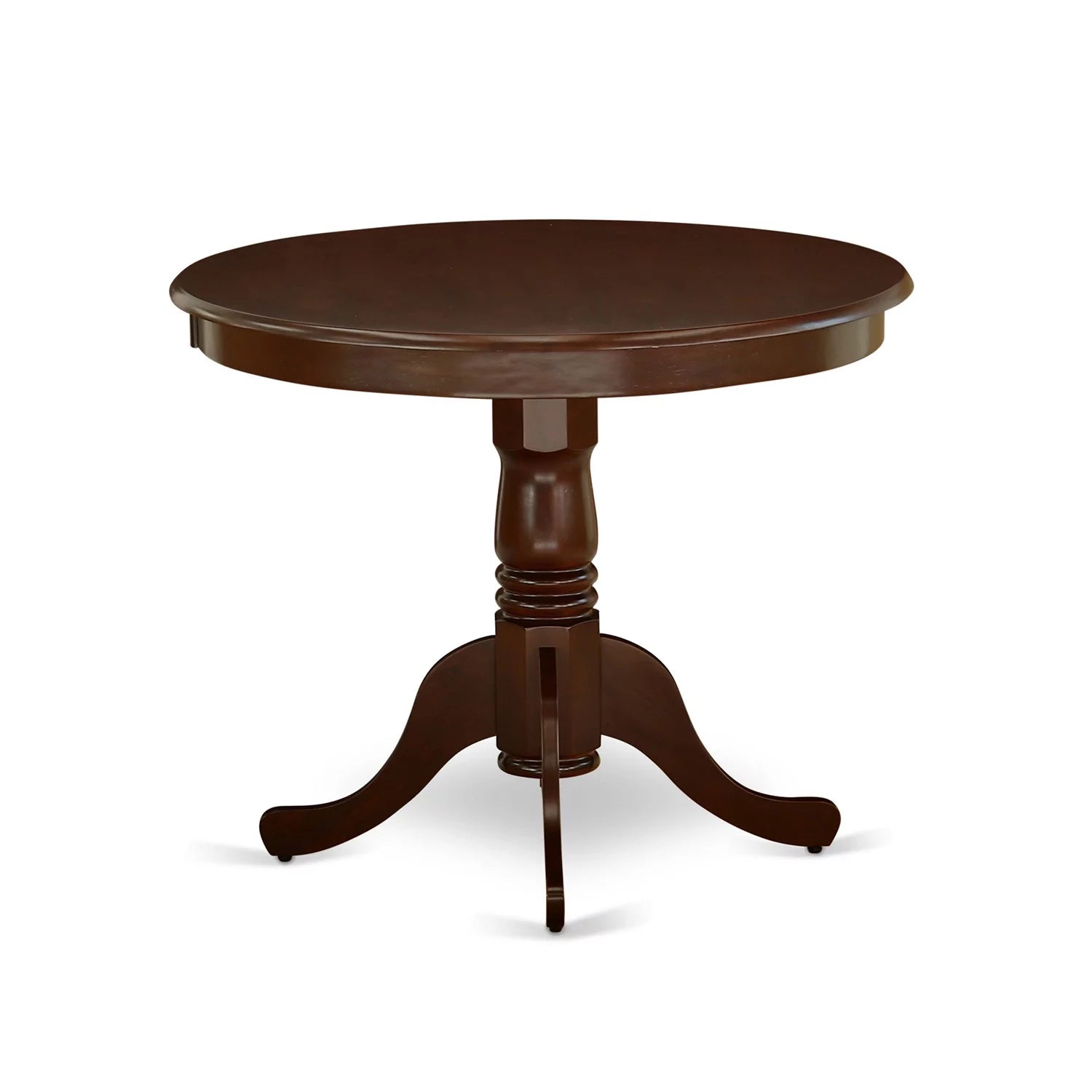 East West Furniture Antique 5-Piece Dining Chair and Round Table Set Mahogany W86397