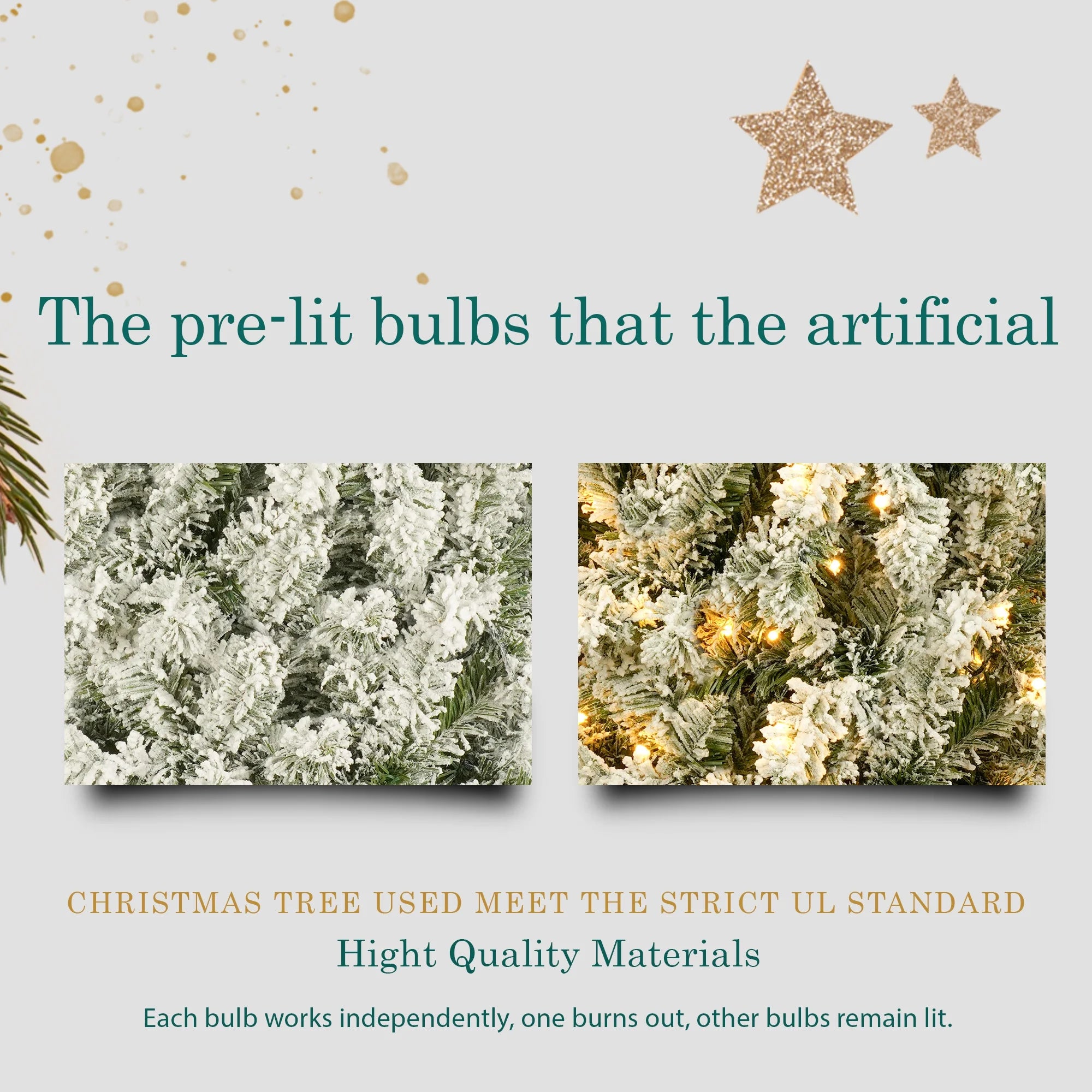 PAPROOS 6FT Prelit Upside Down Christmas Tree with 360 LED Lights U9233