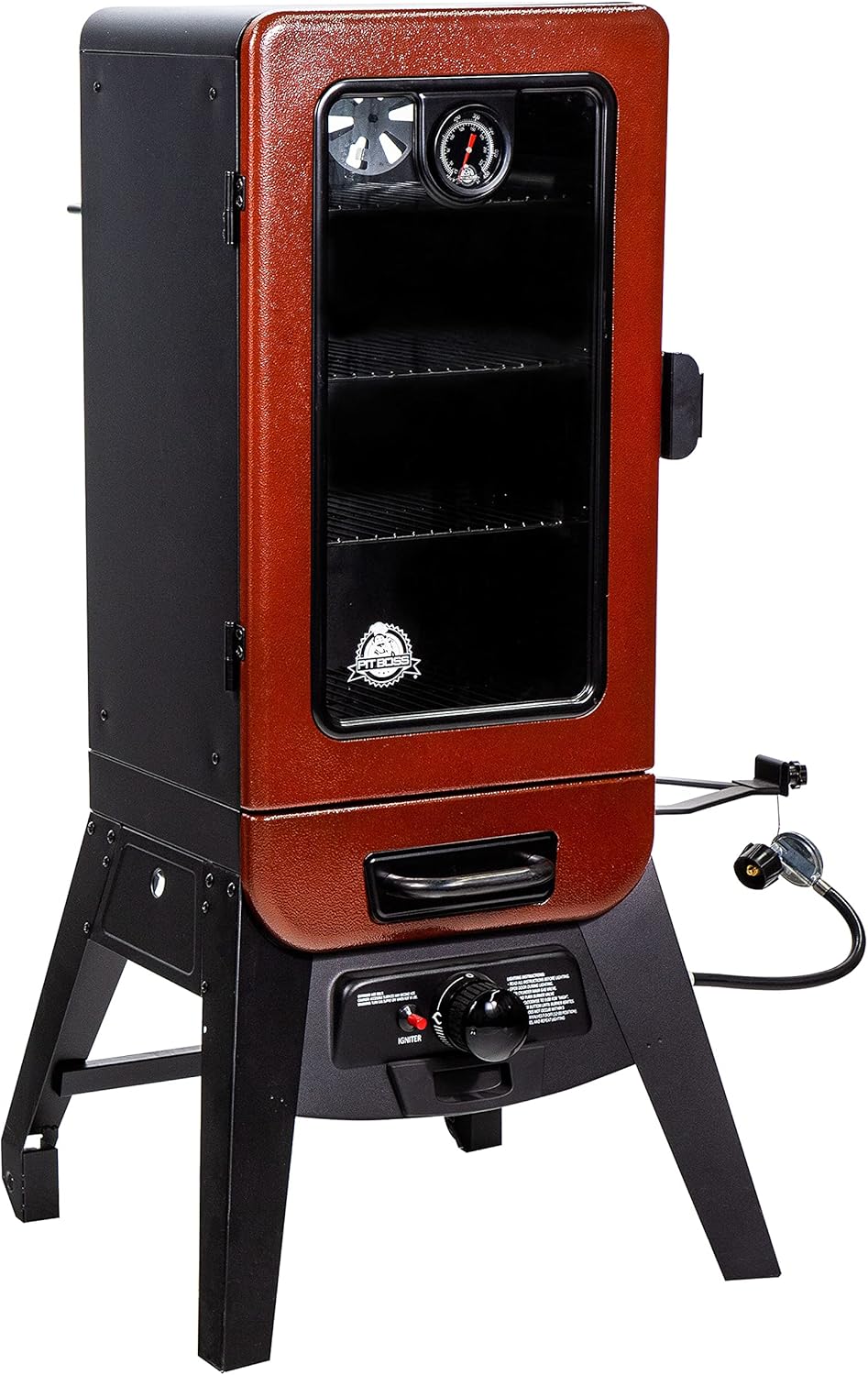 Pit Boss Grills PBV3G1 Vertical Smoker, Red Hammertone, 684 sq in P147014